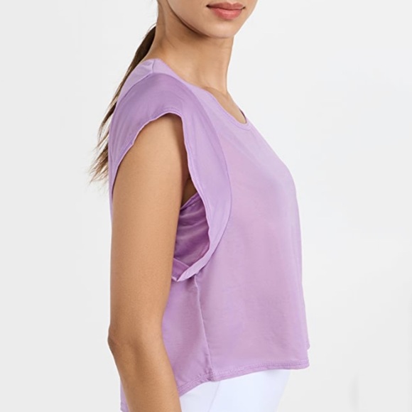 NWT Varley Shopbop Landon Tissue Jersey Short Sleeve Tee in Purple - Picture 2 of 9